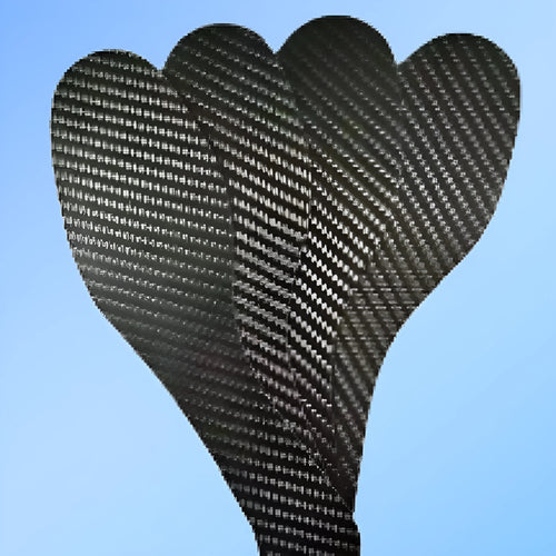 Black carbon fiber running insoles showing full palm design with size options from 34 to 48