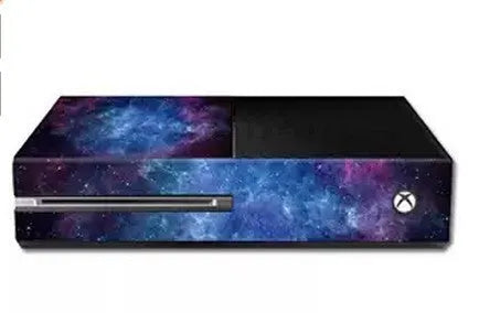 Xbox One film skin sticker with scratch-free matte finish in blue, showing 5-piece packaging