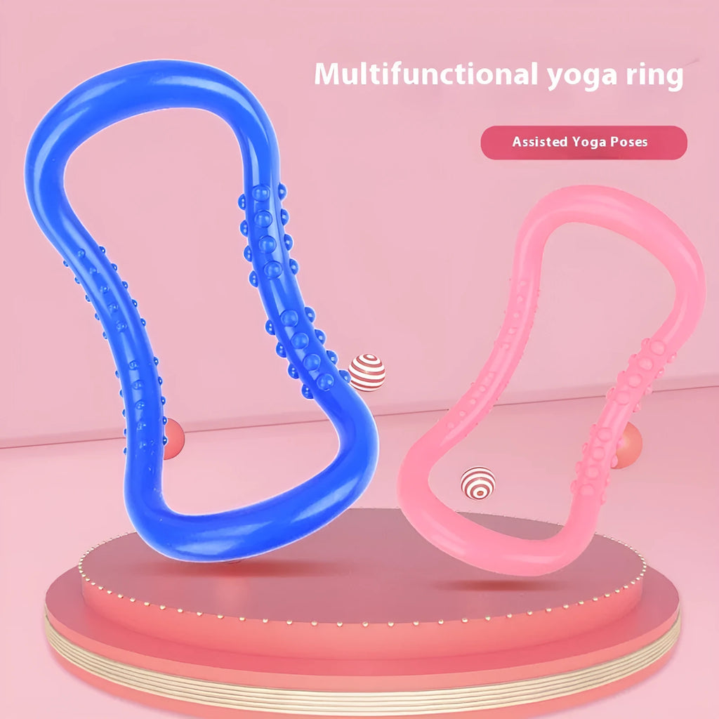 Circular purple yoga ring for stretching and Pilates exercises