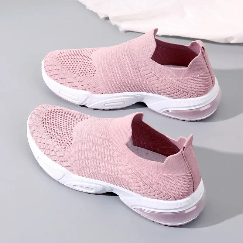 Breathable mesh slip-on sock shoes with a low-top design and PVC sole in various colours