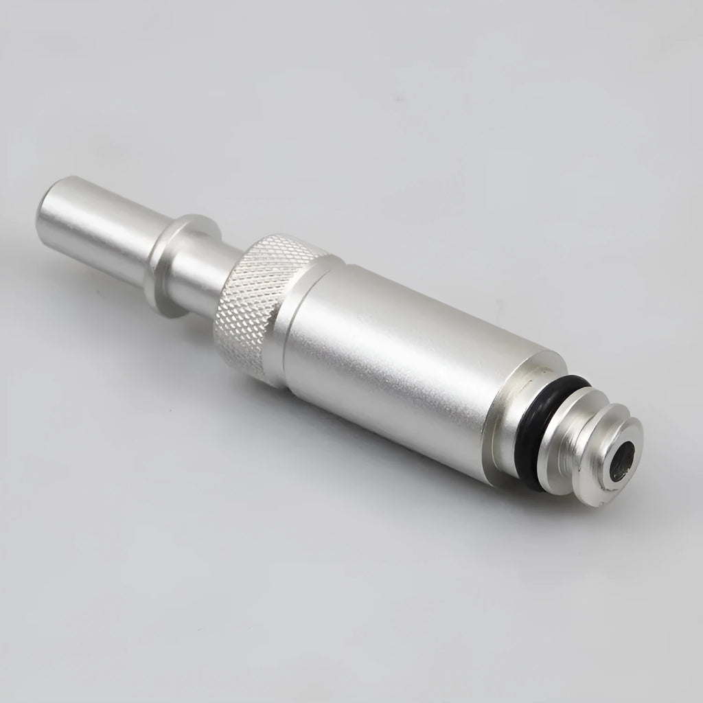 Silver metal VAS6262-9 transmission refuelling joint tool for manual gearbox service.