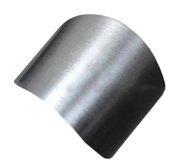 Stainless steel finger guard for kitchen safety during vegetable chopping tasks