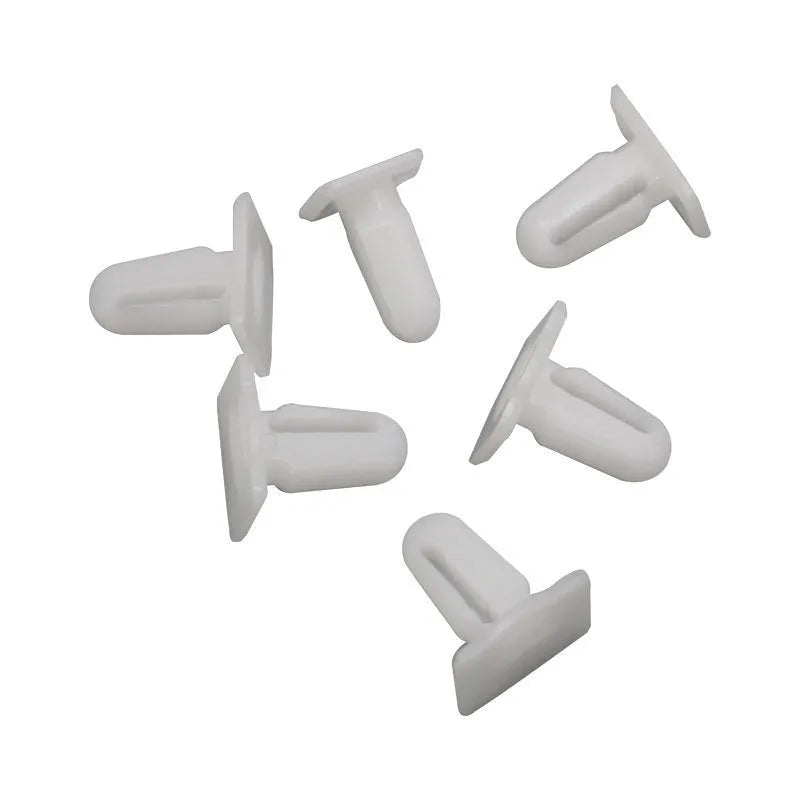 Pack of 60 white PA66 plastic automobile trim clip fasteners, style D318.