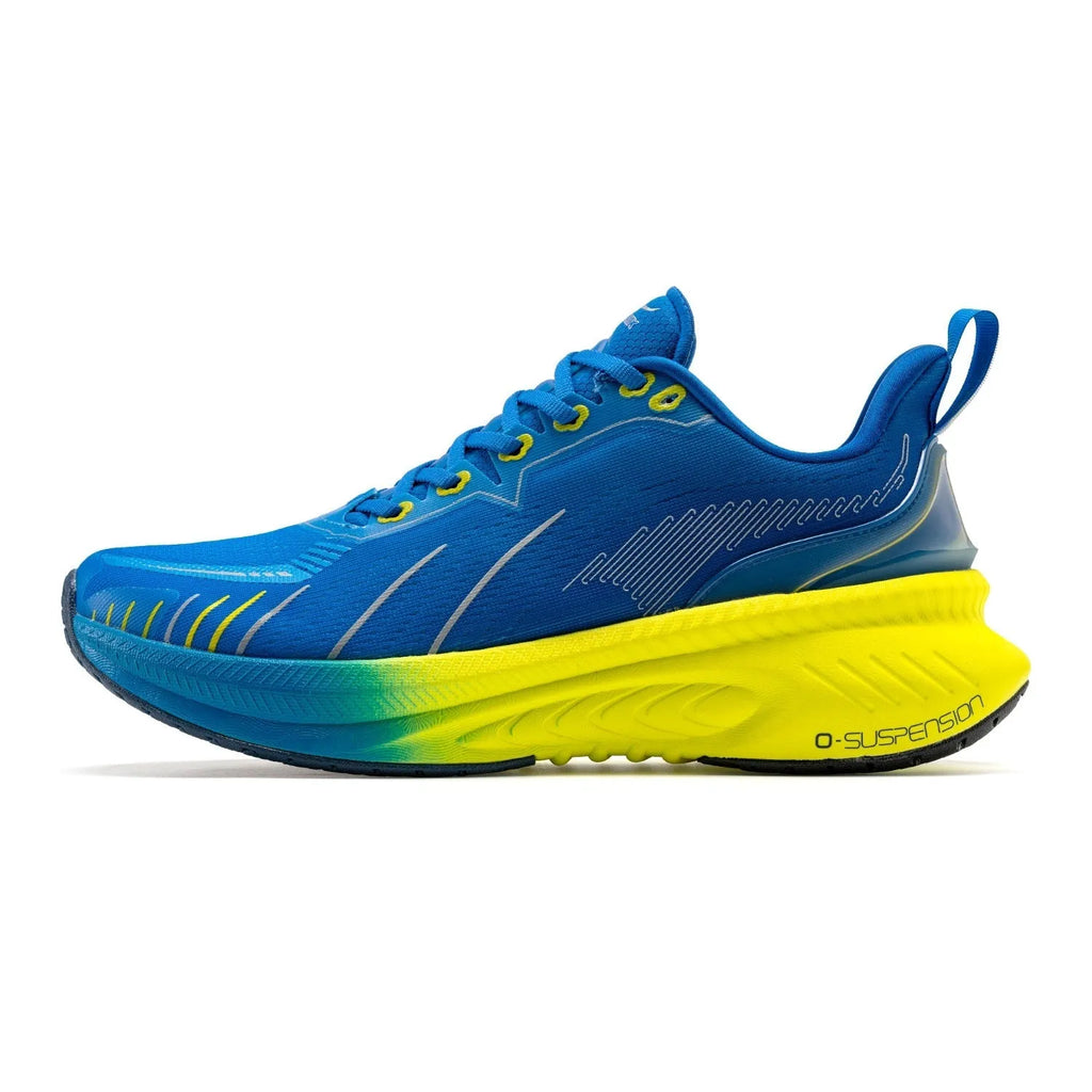Low-top running sneakers with a breathable mesh upper and rubber sole, shown in a colour option like red or black.