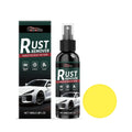 100ml derusting spray bottle with orange liquid and white sponge on grey surface