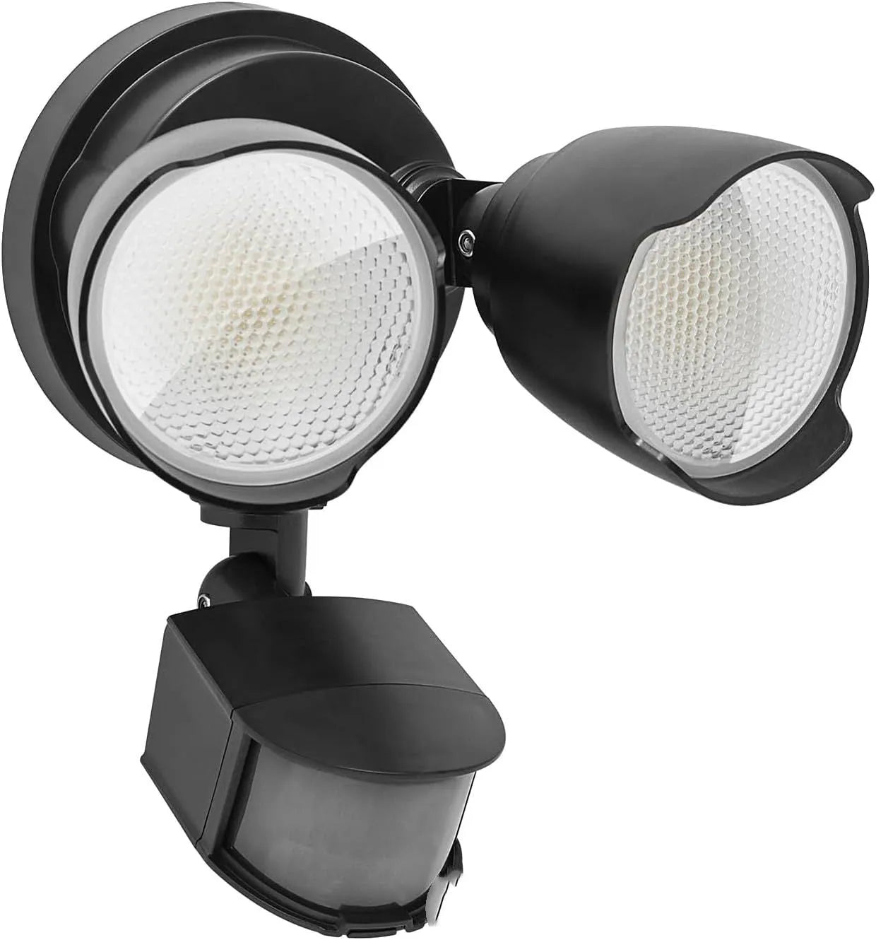 White LED human body induction security flood light with infrared sensor for courtyard and garage installation