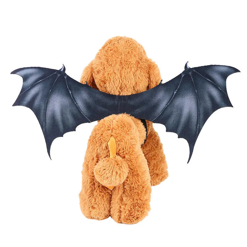 Black cloth bat wings Halloween costume for pets with three size options