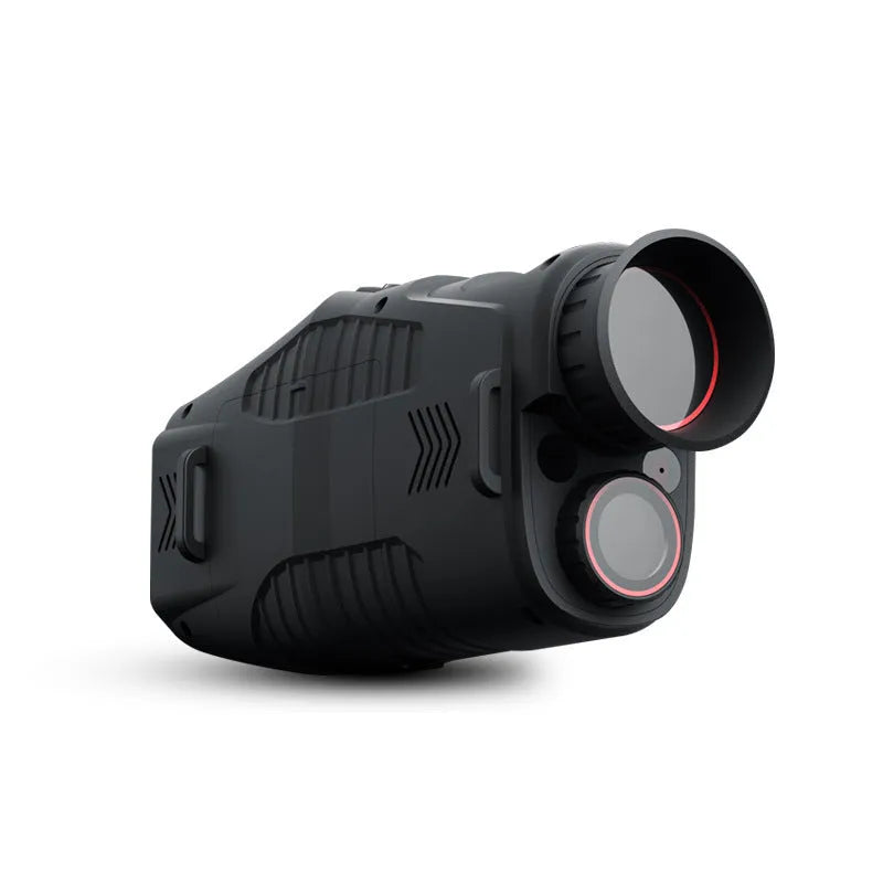 HD infrared night vision monocular with 1.54 inch display and 5X digital zoom on dark background