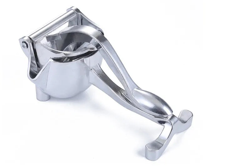Silver heavy duty lemon squeezer with extra large bowl and lever press mechanism