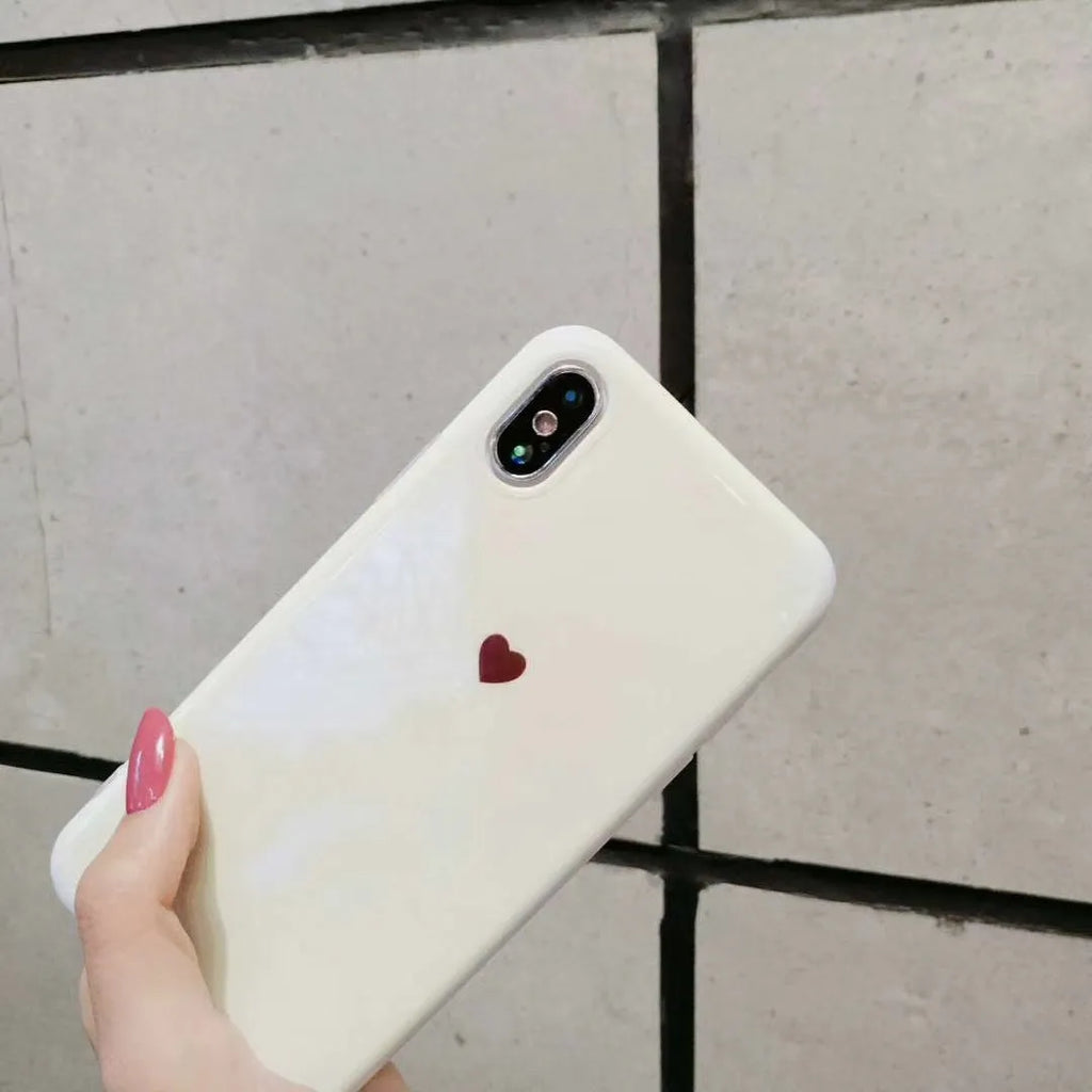 Simple bluwhite iPhone back cover case with blue light filter on an iPhone X