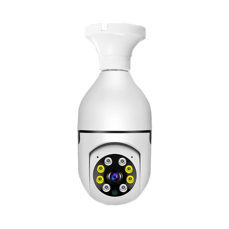 Wireless bulb security camera with 1080p full colour night vision for indoor outdoor monitoring