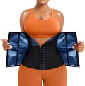 Neoprene adjustable belly band for waist shaping and abdomen support in blue or silver colour options