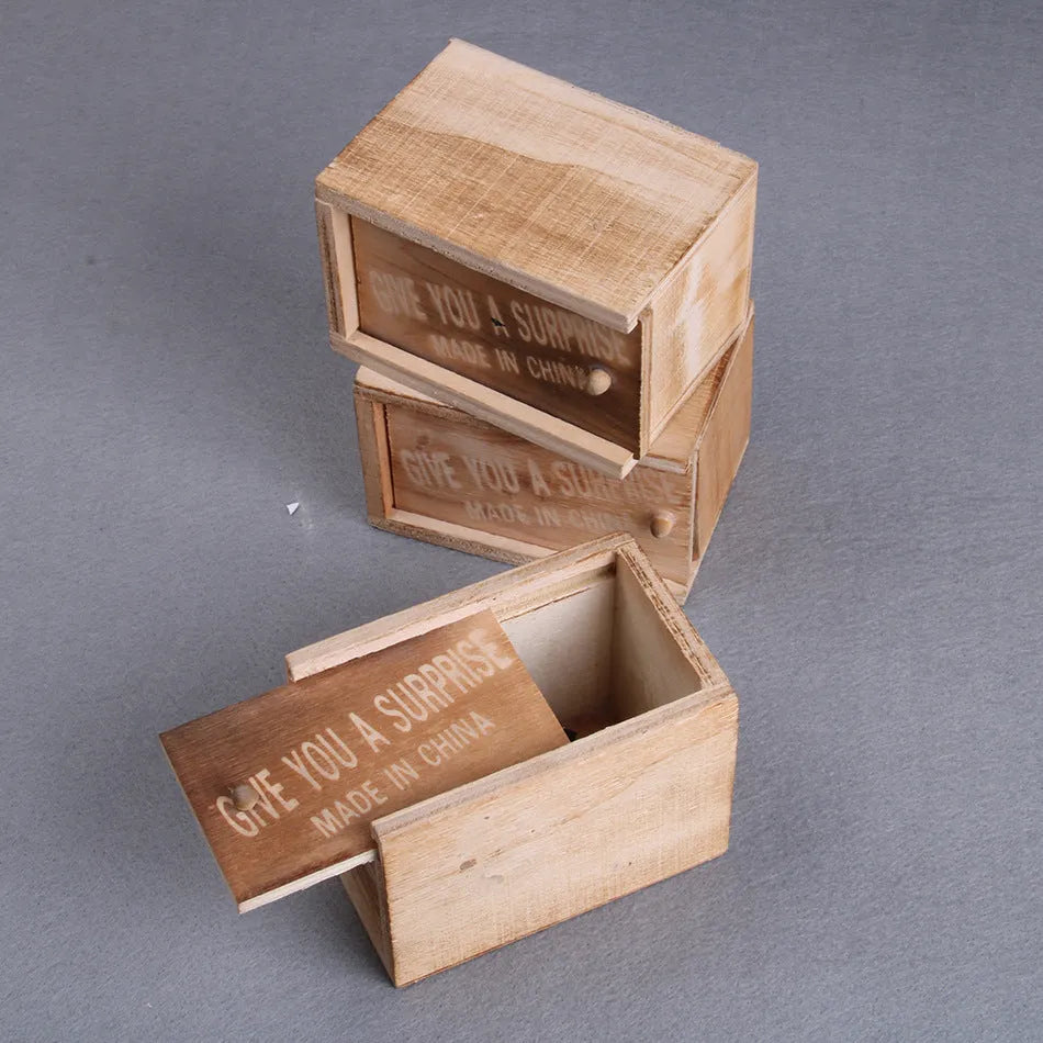 Wooden prank scare box with jumping animal surprise for April Fools' jokes