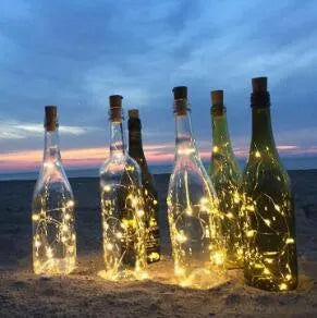 LED wine bottle string lights with copper wire and 20 warm white LEDs for decorative lighting