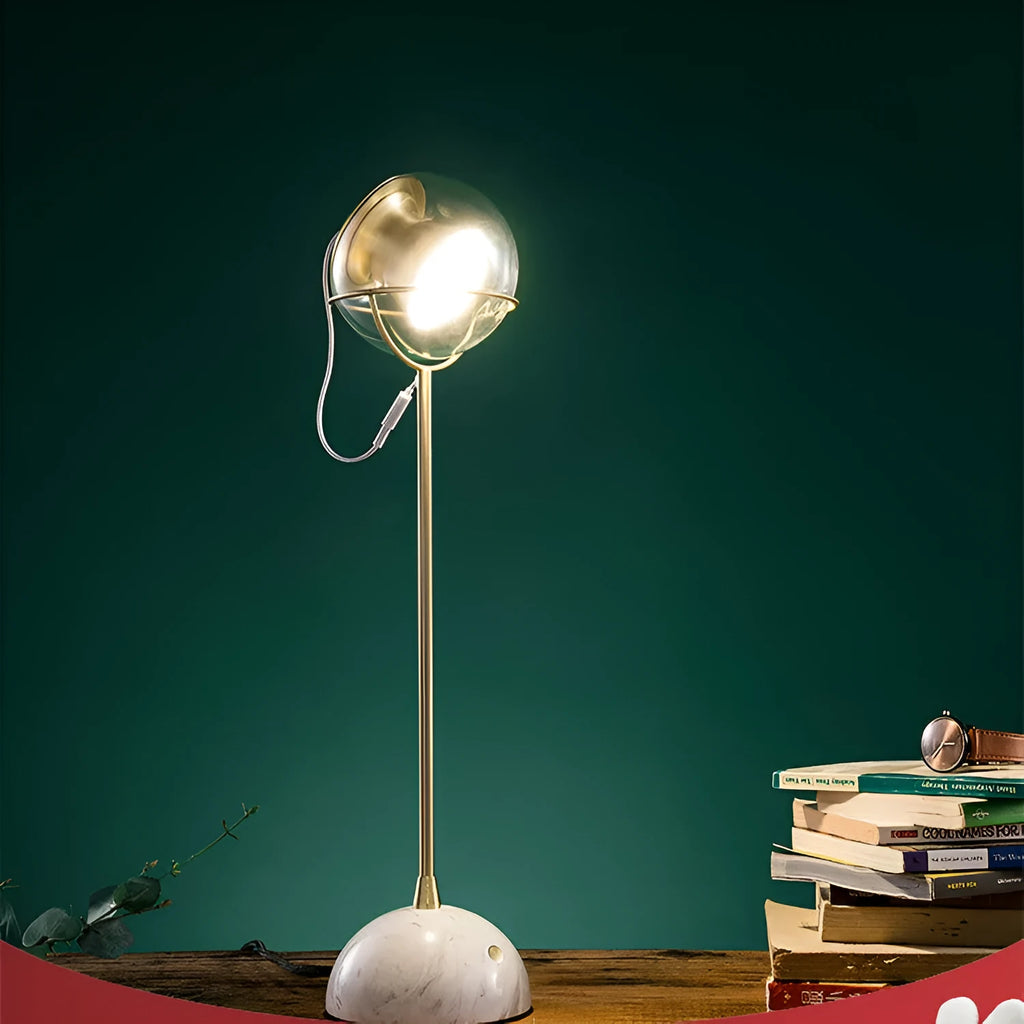 Dimmable desk lamp with creative glass shade and touch switch control