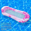 PVC thick sequins wave inflatable floating row pool lounge with canopy in gradient colours
