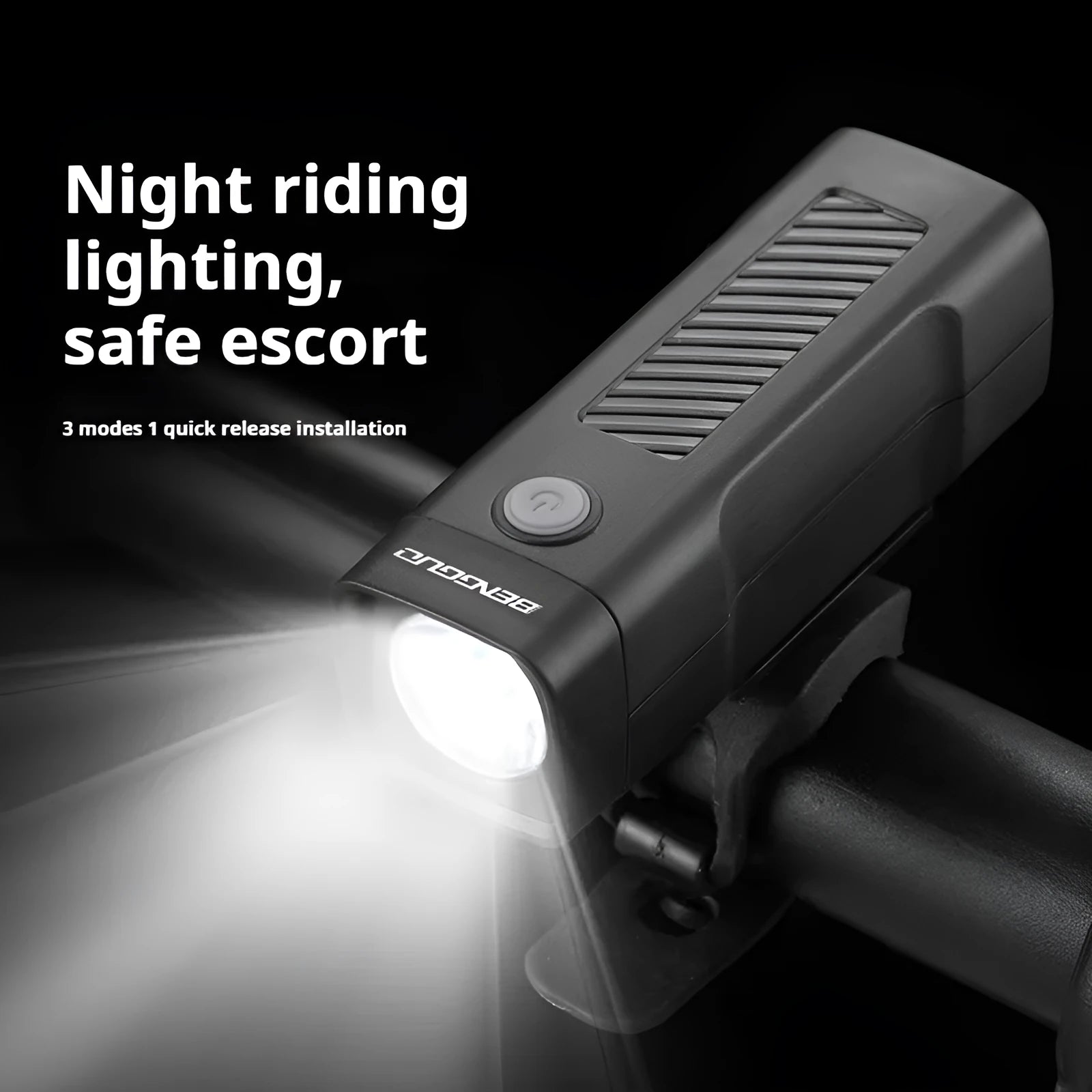 USB rechargeable bicycle headlight with quick release bracket for night riding