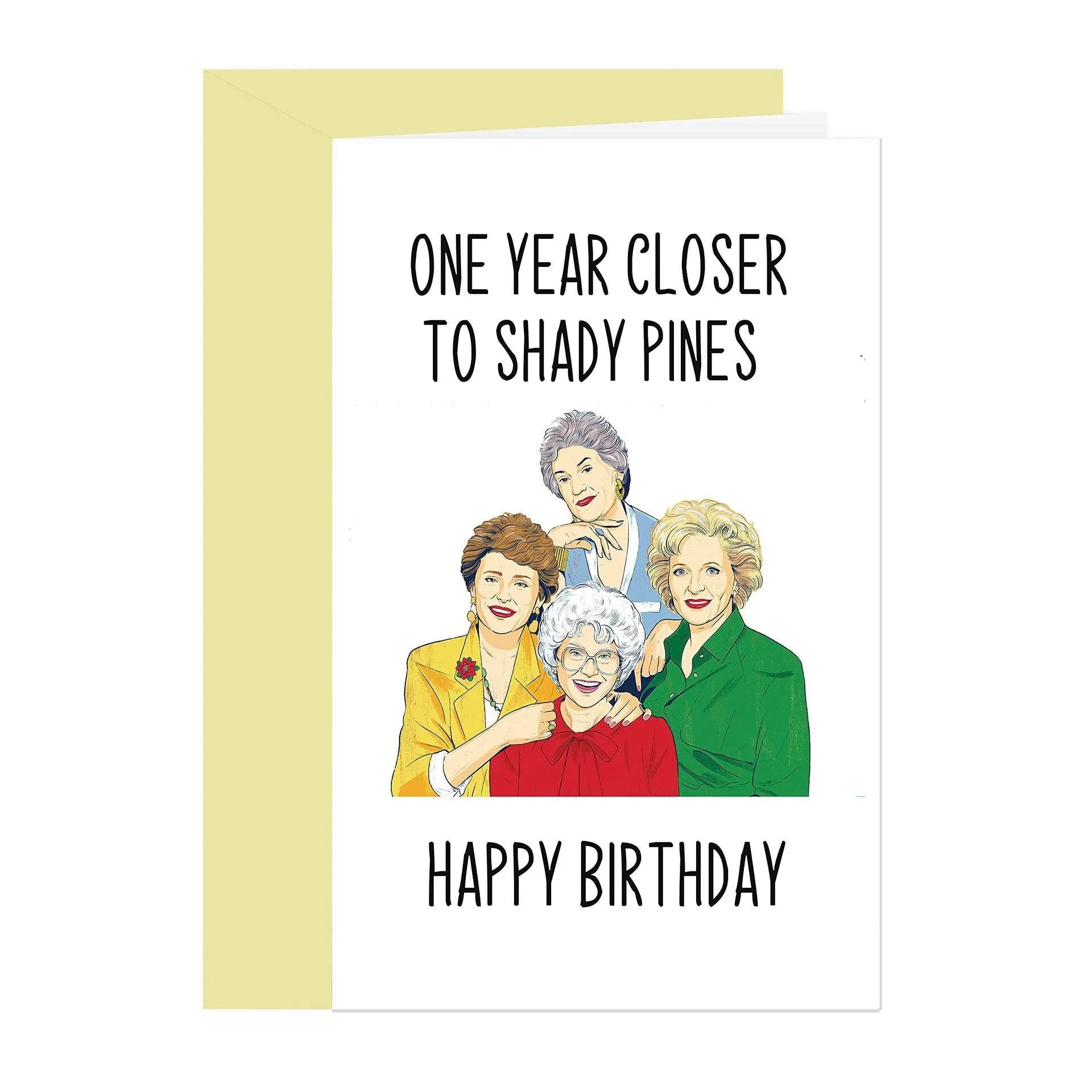 Simple printed birthday greeting card with envelope in multiple colour options including kraft paper