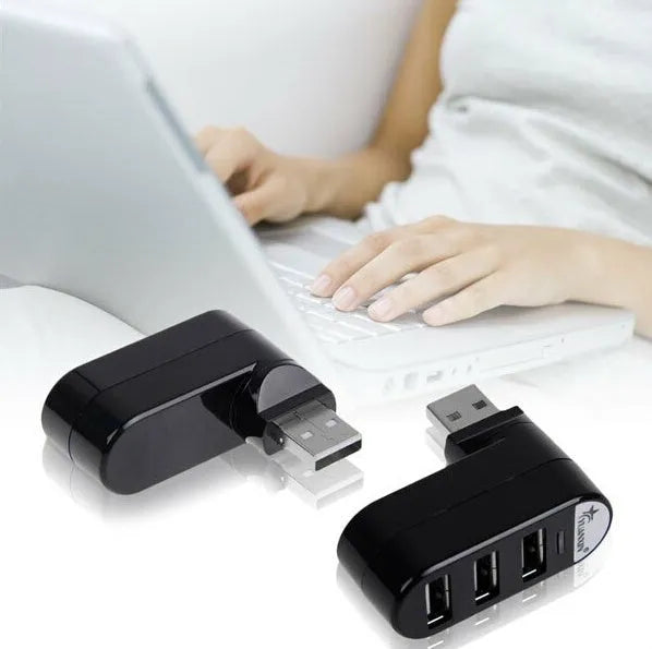 USB 2.0 multi-port expansion hub with spinning colour design in black and white options