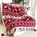 Personalised acrylic Christmas blanket with snowflake or reindeer pattern.