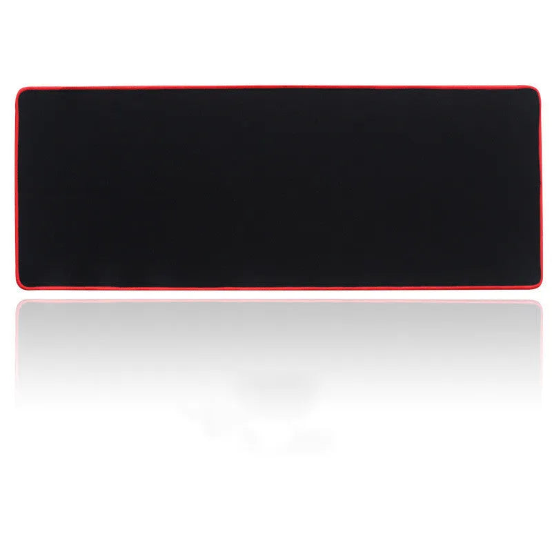Pure black gaming keyboard pad desk mat 30x80cm with non-slip rubber base and cloth surface precision seaming