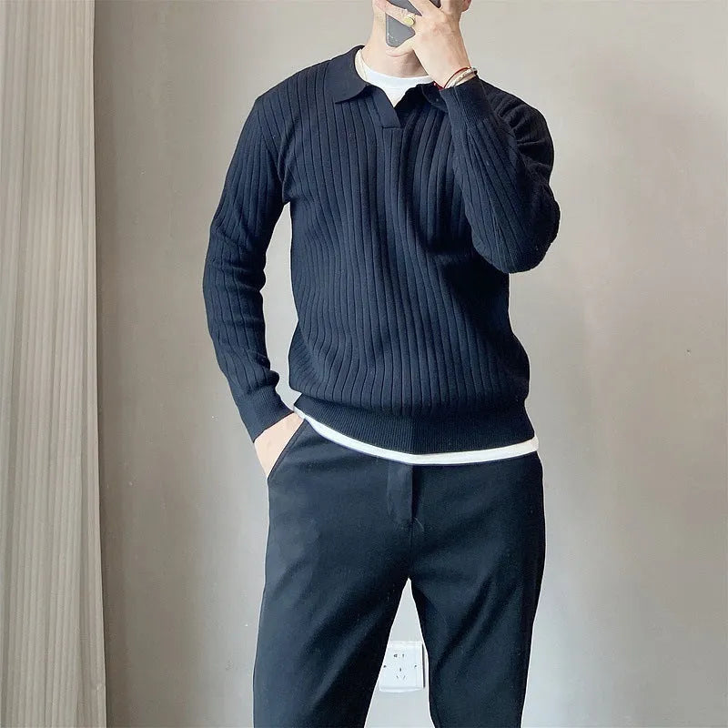 Boys' loose long sleeve knitted pullover sweater in modal fabric, shown in multiple colours.