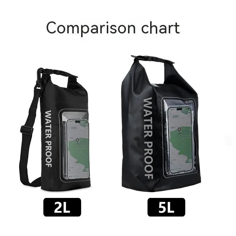 PVC waterproof crossbody bag for mobile phone protection during swimming and outdoor water sports
