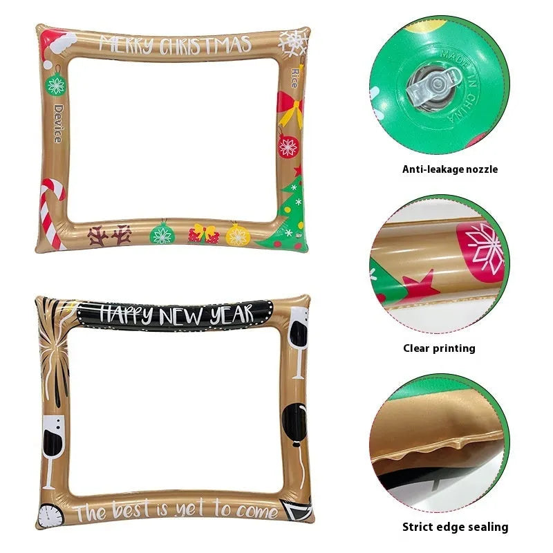 Christmas inflatable photo frame PVC material for youth photography and holiday decorations