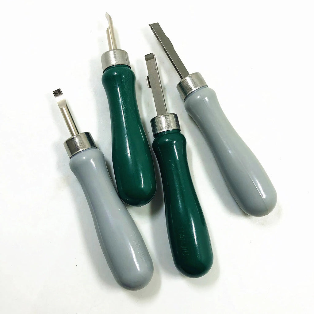 Watch back cover opener pry knife tool in green and grey colour options for mechanical watch repair