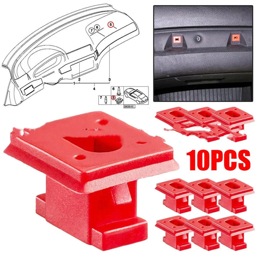 Black plastic BMW interior trim panel replacement clips snap fasteners