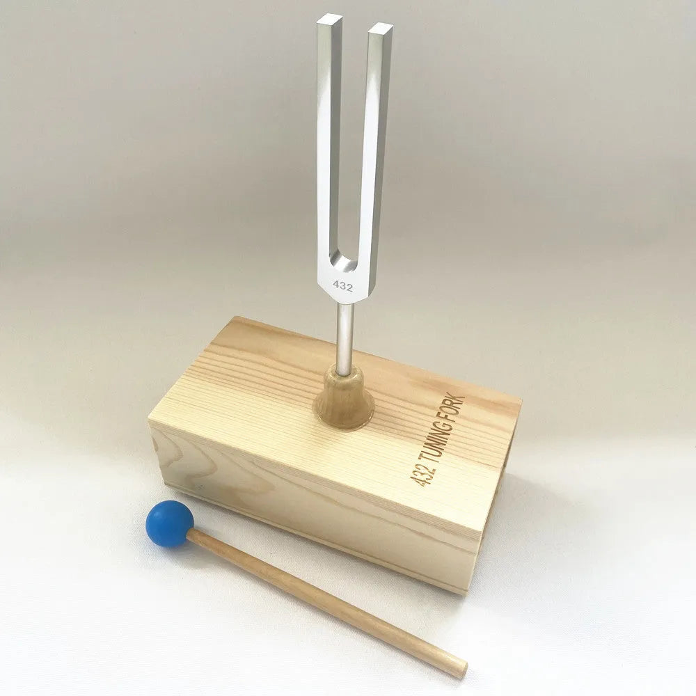 432Hz aluminium alloy tuning fork with speaker in kraft paper box packaging
