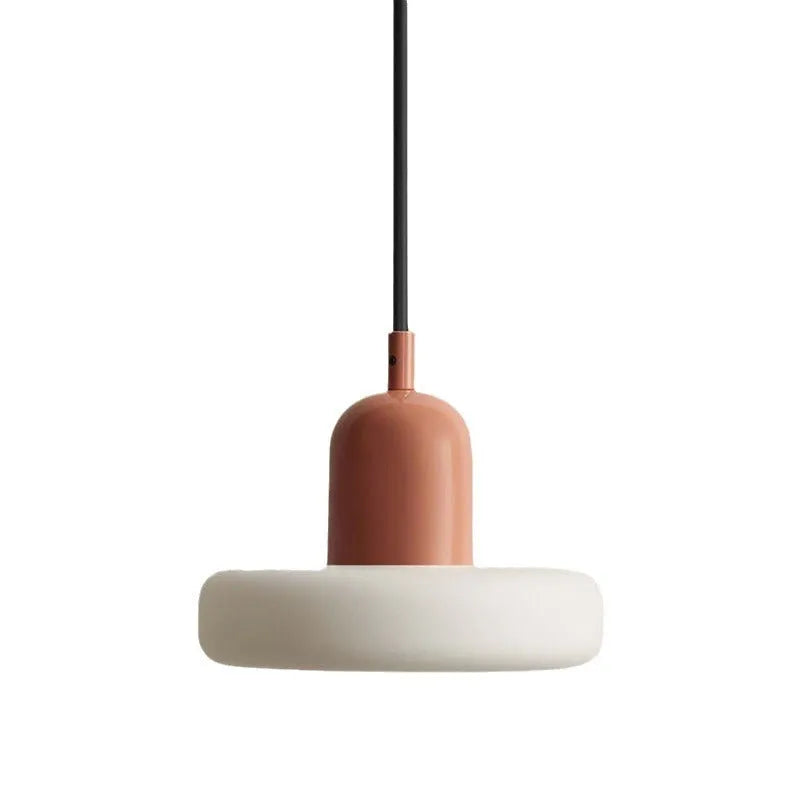 French style chandelier with glass lampshade in red finish for home ceiling