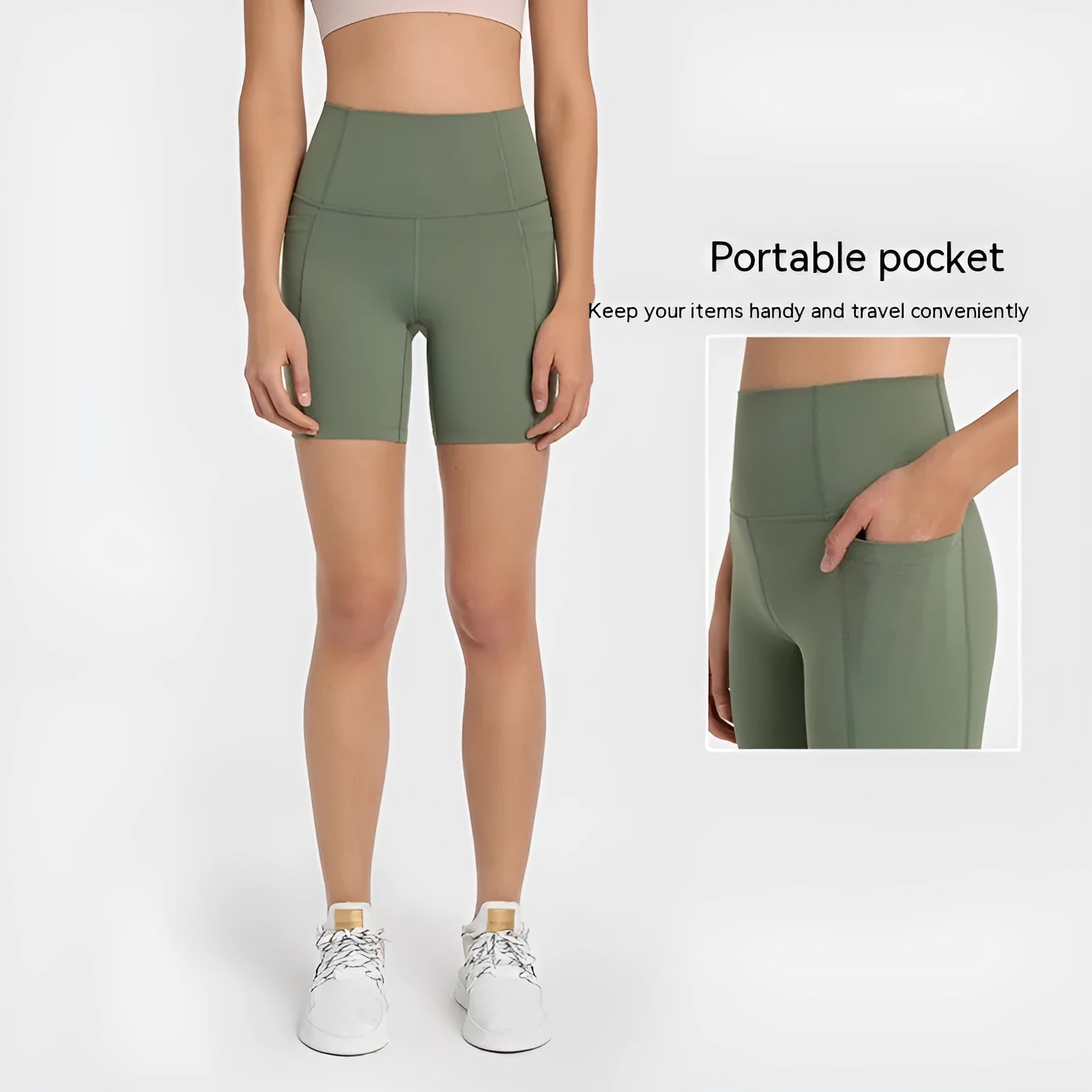 Women's super stretch sports shorts in fifth pants length with cotton blend fabric