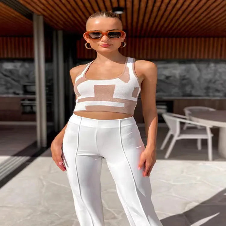Women's U collar camisole vest in slim fit street fashion style available in multiple colours