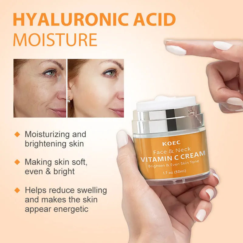50g pot of retinol neck cream with English labelling for moisturising and light lines.