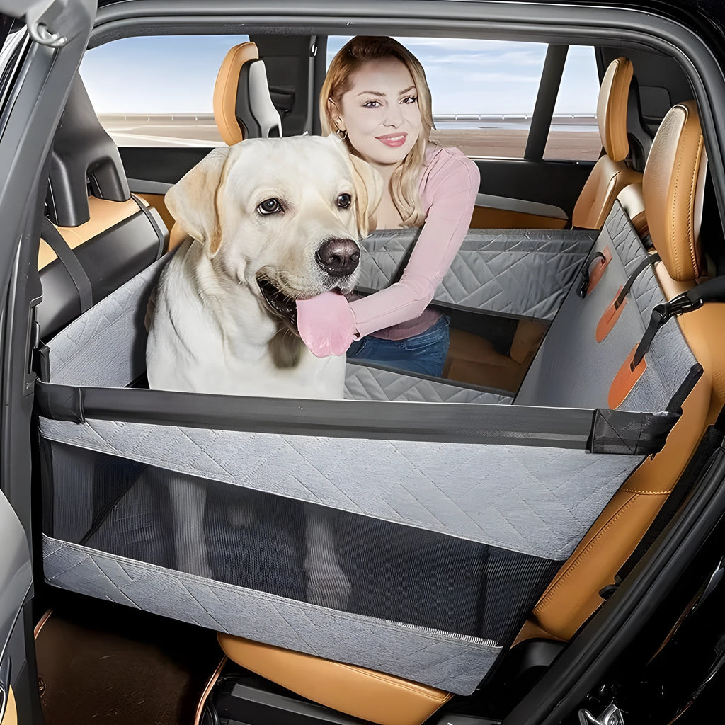 Grey water resistant dog bed with removable cover measuring 56x56x40cm