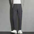 Men's straight leg suit trousers in chemical fibre blend available in multiple colours for spring wear