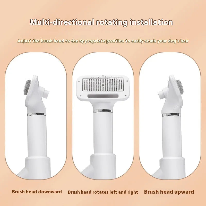 Pet hair dryer and whirlpool comb set for dog grooming with beige or blue colour options