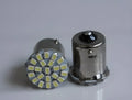 22-LED automotive brake light and turn signal unit with white LEDs and standard bayonet fitting