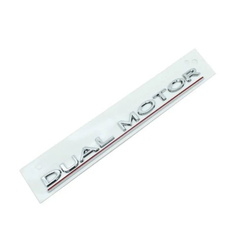 Tesla Model 3 Performance bumper sticker in ABS plastic, 19 cm by 3 cm, showing matte black colour option.