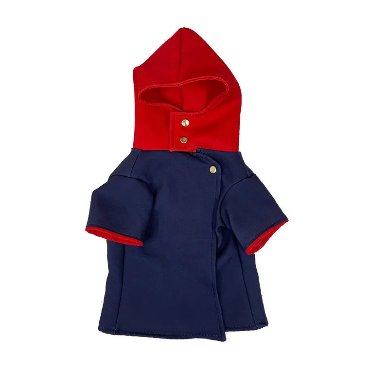 A pet hoodie costume in Polygonum cuspidatum Youren colour for cats and dogs, shown with its removable hood.