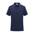 Beautician short-sleeved polo shirt in cool silk cotton with asymmetric colour detail