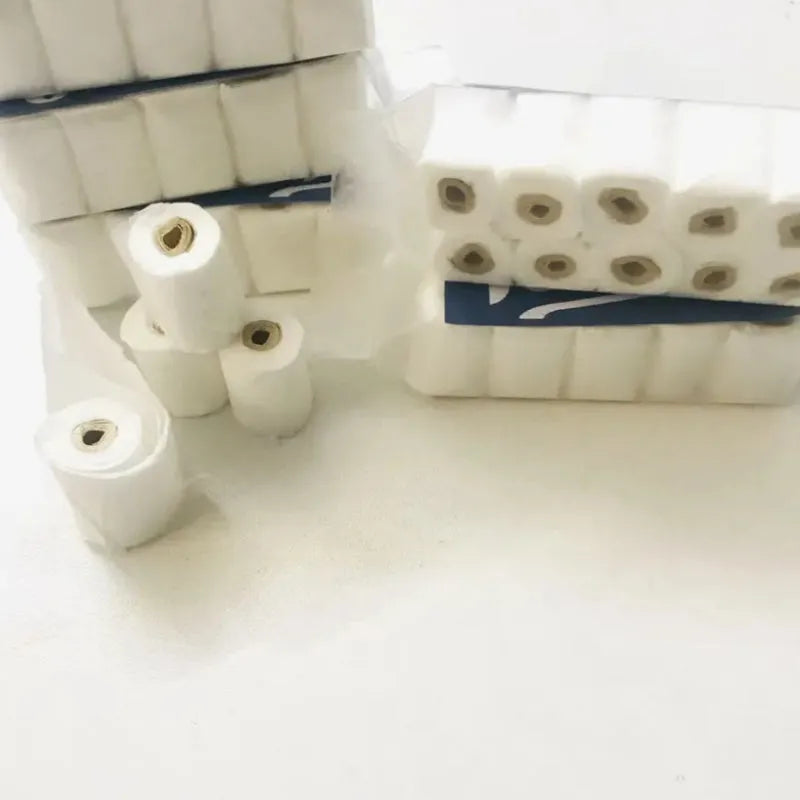 Miniature paper tissue roll model for dollhouse bathrooms measuring 30x15x80mm
