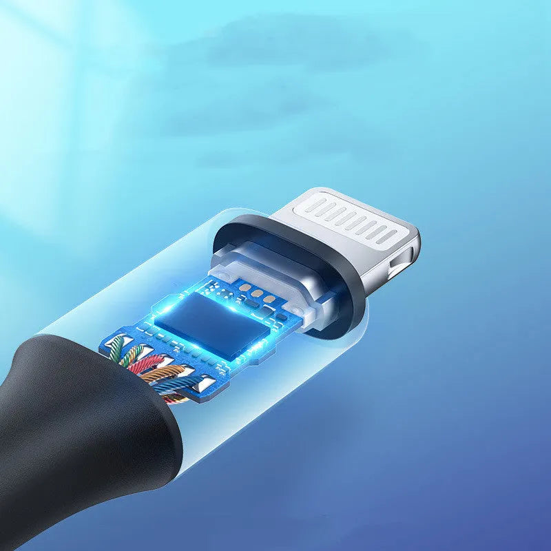 Black Apple Lightning to 3.5mm audio cable with shiny braided finish and aluminum connectors for car use.