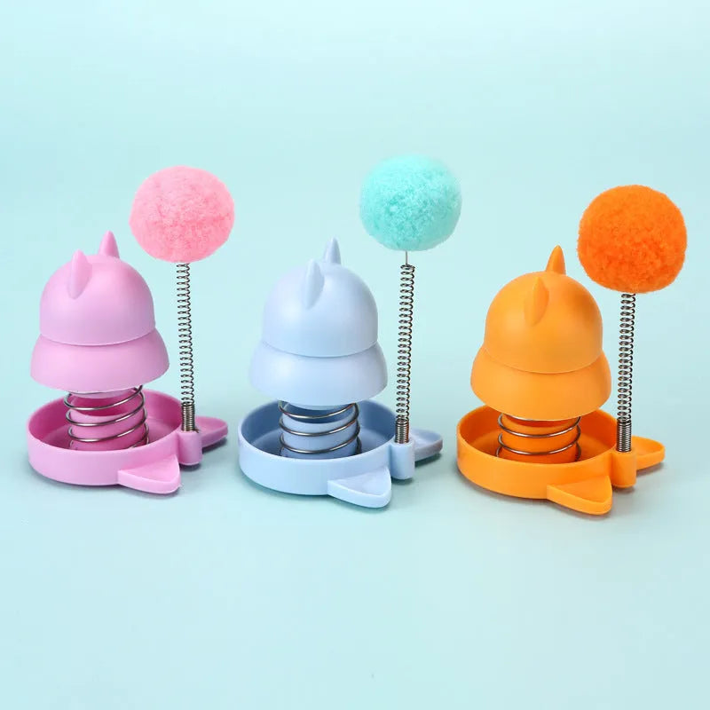 55mm mint-scented cat toy with music features in blue, orange, or pink colours