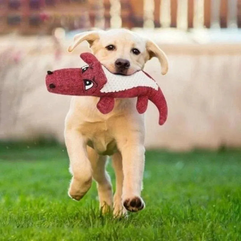 Corn-shaped plush pet toy in three colours with biting sound for teeth grinding and boredom relief