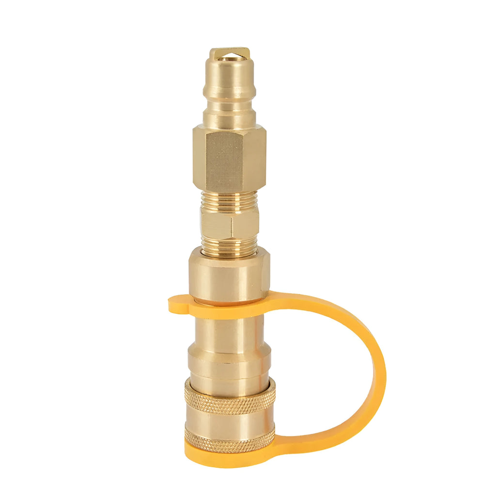 Brass 3/8 inch gas tank connector with American standard thread for propane conversion