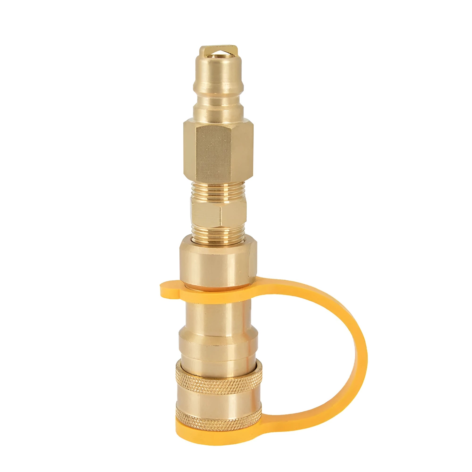 Brass 3/8 inch gas tank connector with American standard thread for propane conversion