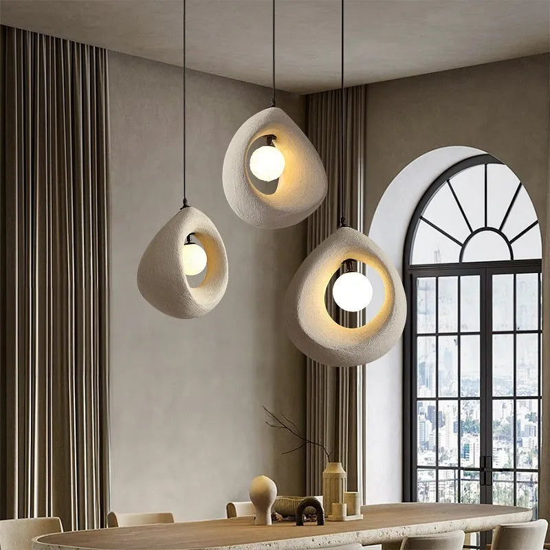 Sili Style retro bar chandelier with milky white lampshade measuring 32cm by 35cm