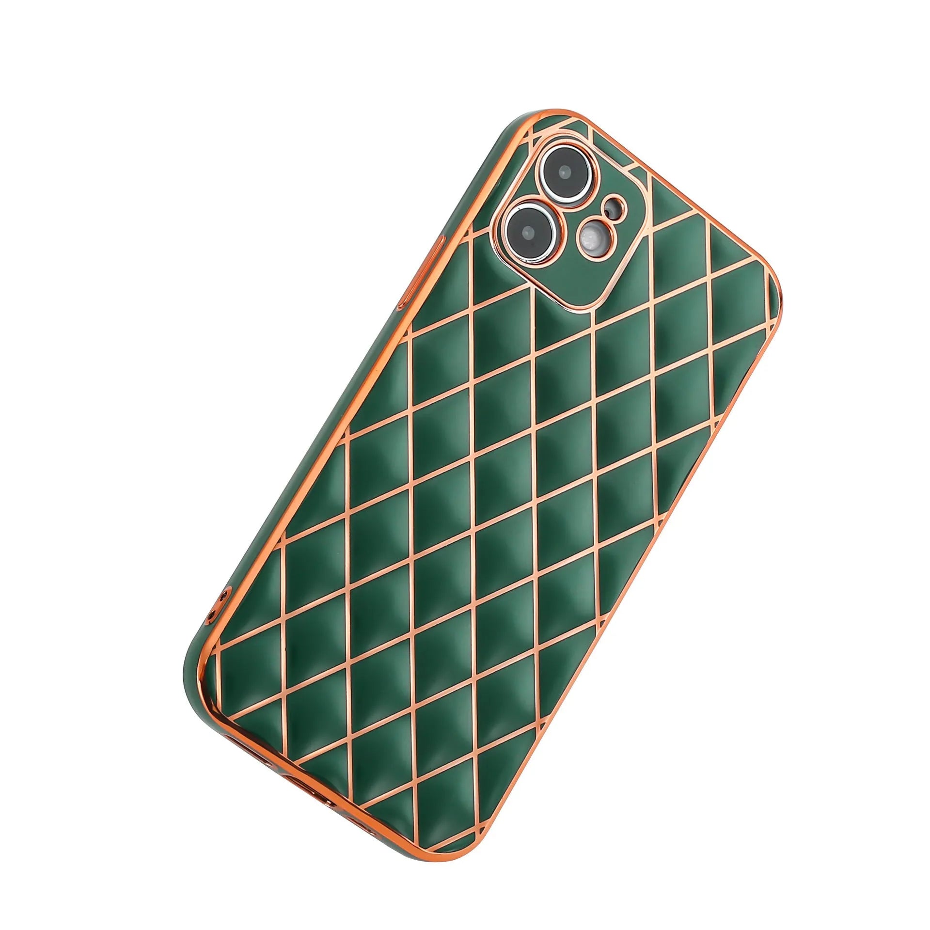 Electroplated diamond pattern TPU phone case for iPhone in multiple colours
